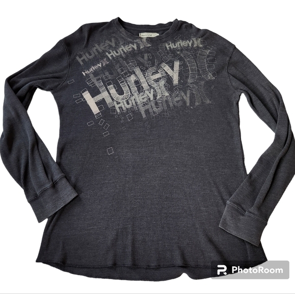 Hurley Surf Grey Graphic Waffle Top sz XL - Picture 1 of 4